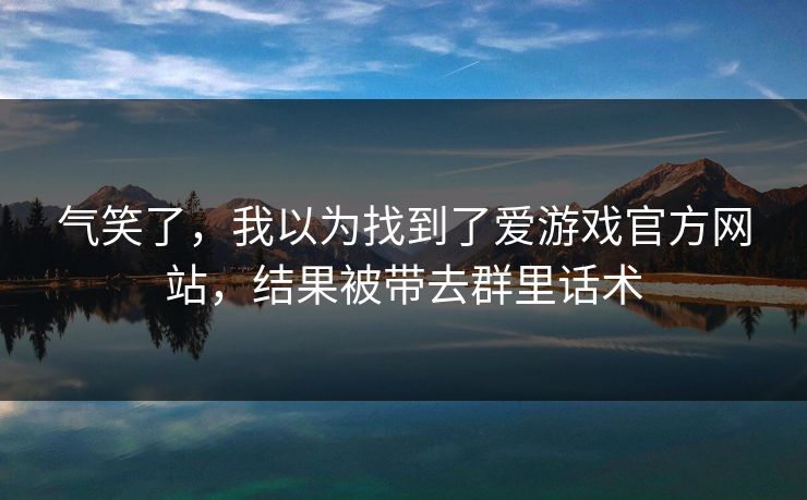 气笑了，我以为找到了爱游戏官方网站，结果被带去群里话术