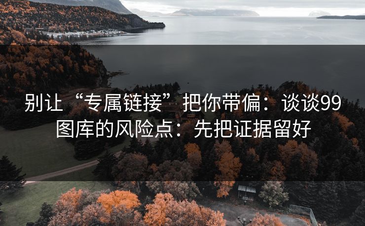 别让“专属链接”把你带偏：谈谈99图库的风险点：先把证据留好